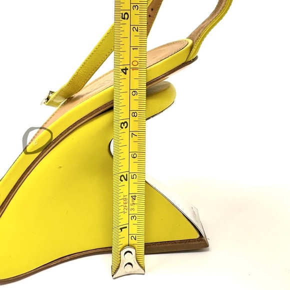 Off-White Virgil Abloh Yellow Jug Wedge Heel Leather Sandals Size EUR 39, US 9 - Picture 14 of 17